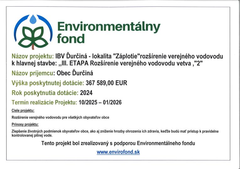 IBV Ďurčiná - lokalita 